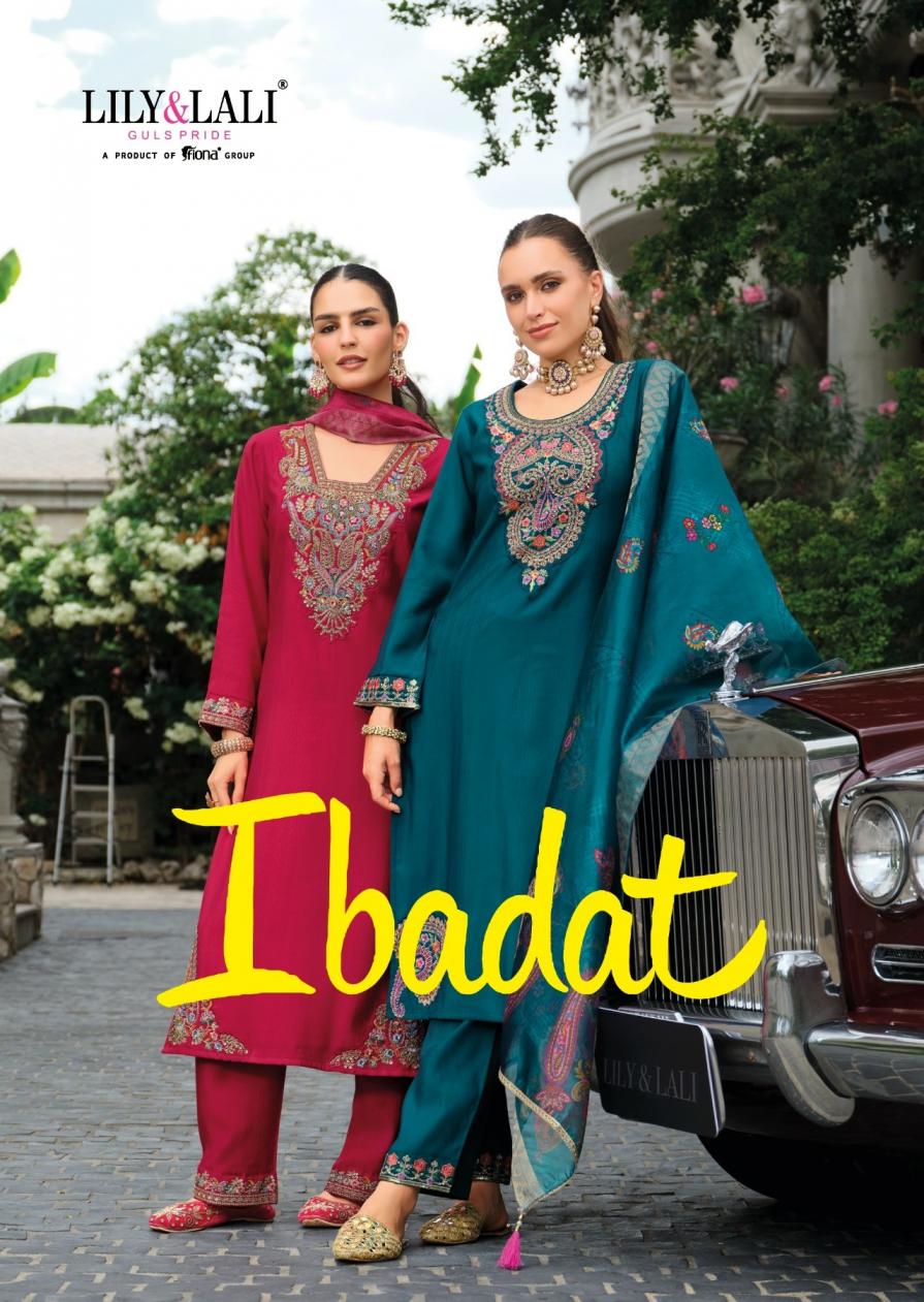 LILY & LALI LAUNCH IBADAT VISCOSE SILK FULL STITCH DESIGNER 3PCS DRESS