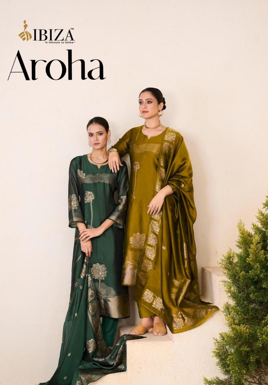 AROHA BY IBIZA BANGLORY SILK JACQUARD SALWAR KAMEEZ  