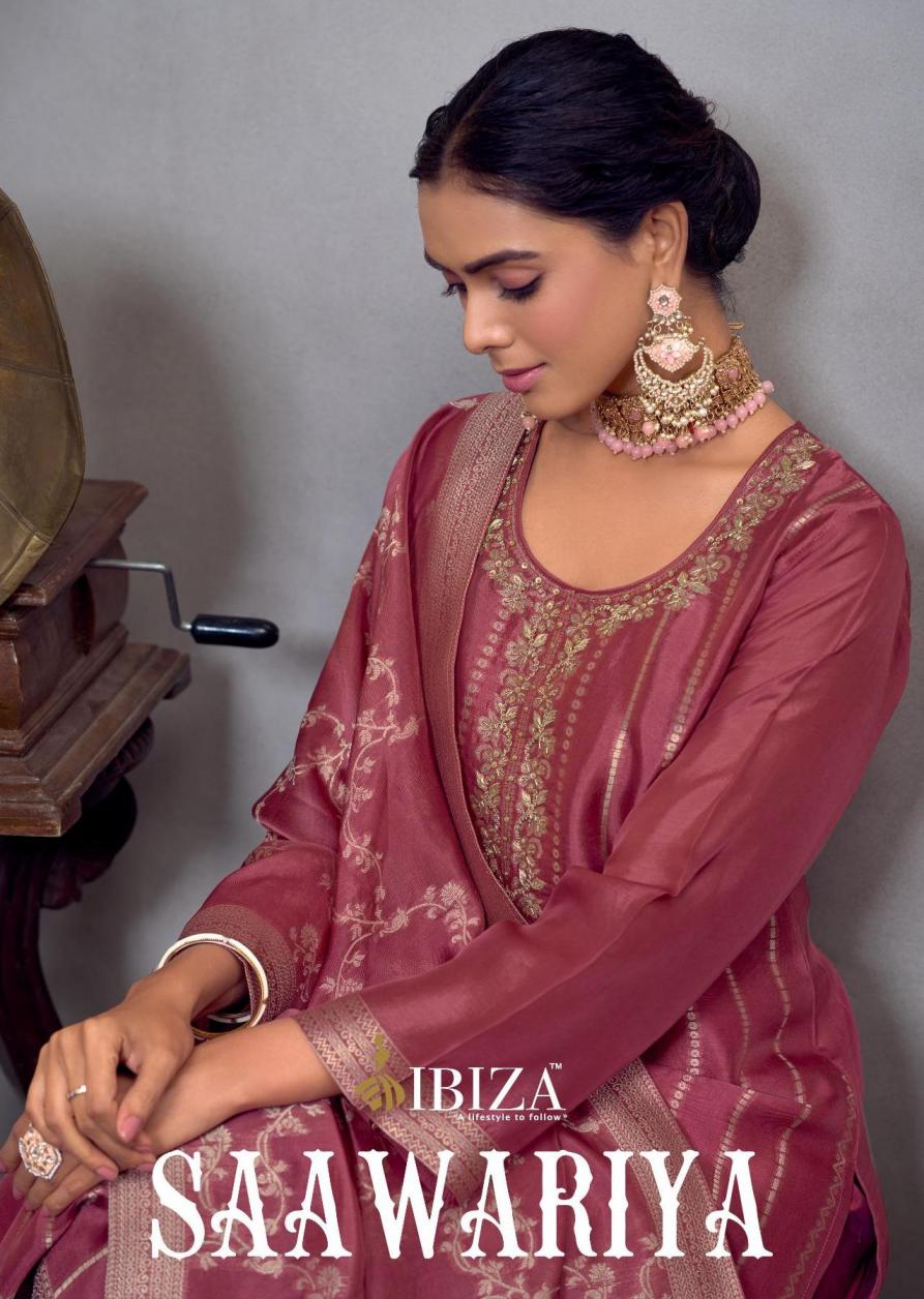 SAAWARIYA BY IBIZA KOSA SILK JACQUARD PRETTY 3PCS DRESS