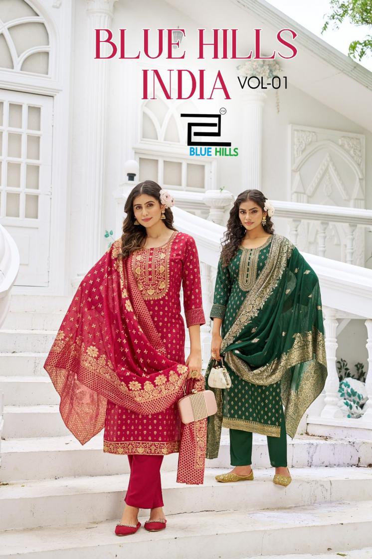 BLUE HILLS INDIA VOL 1 RAYON CLASSIC READYMADE PLUS SIZE SUITS 