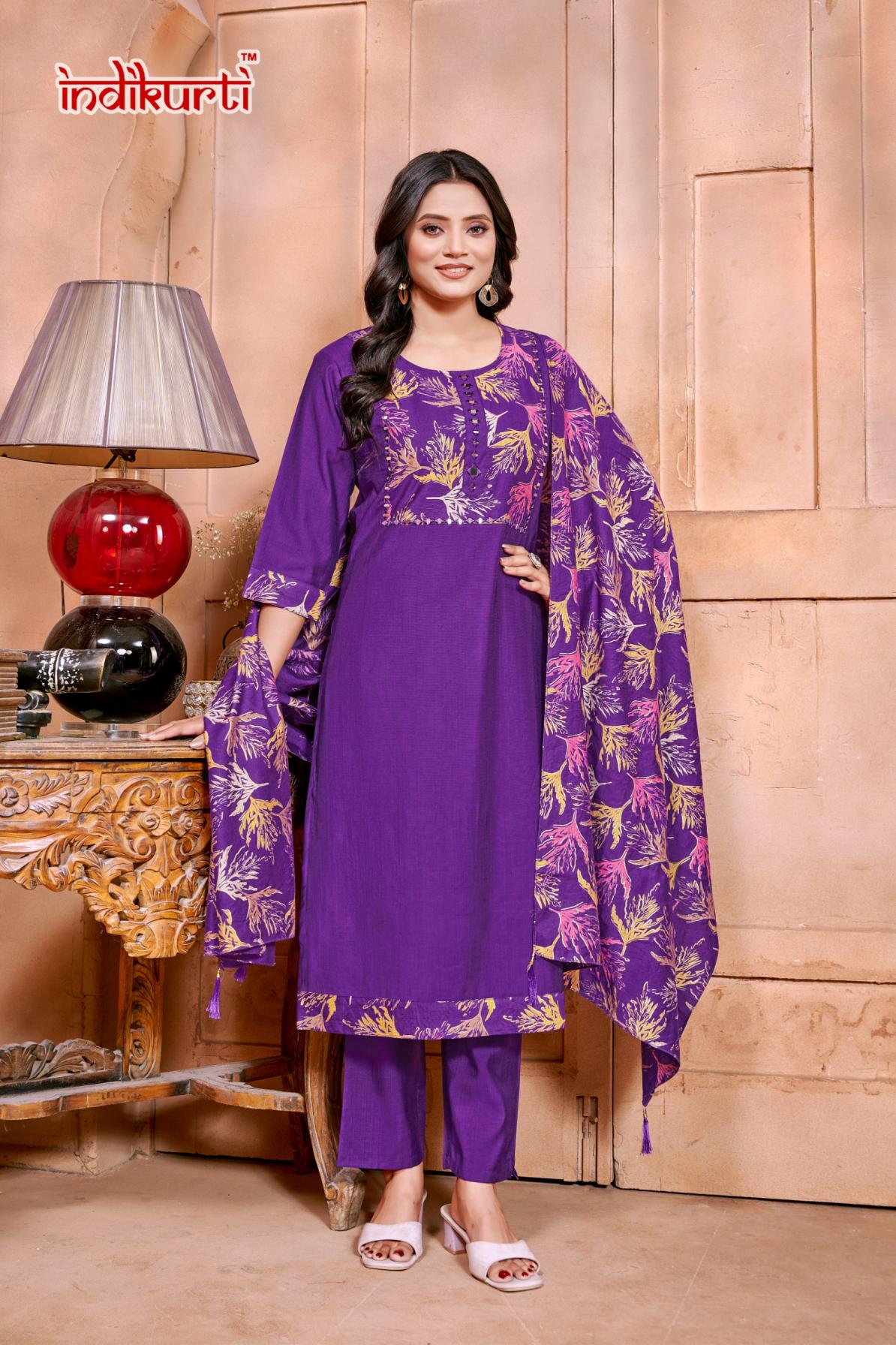 PAYAL VOL 2 BY INDIKURTI READYMADE GADWAL VERTICAN COMBO SUITS  