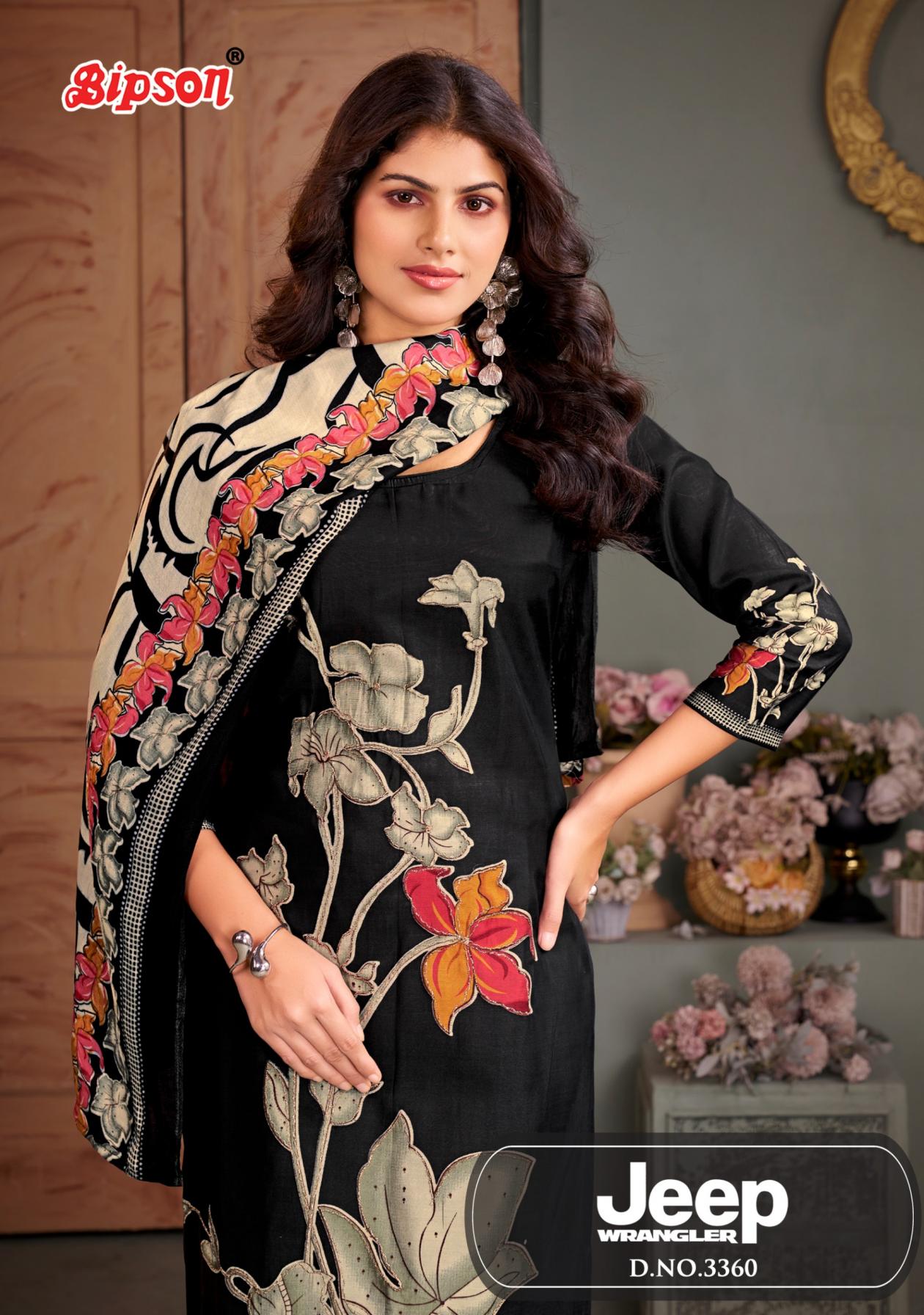 BIPSON PRINTS JEEP WANGLER 3360 STYLISH ROMAN SILK SUITS 