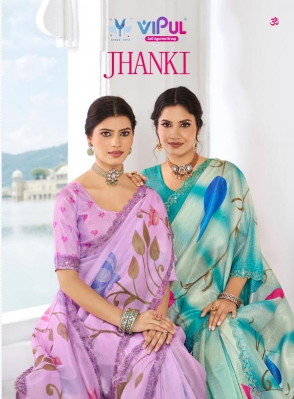 VIPUL FASHION JHANKI FANCY DAL MOSS SAREE ONLINE 