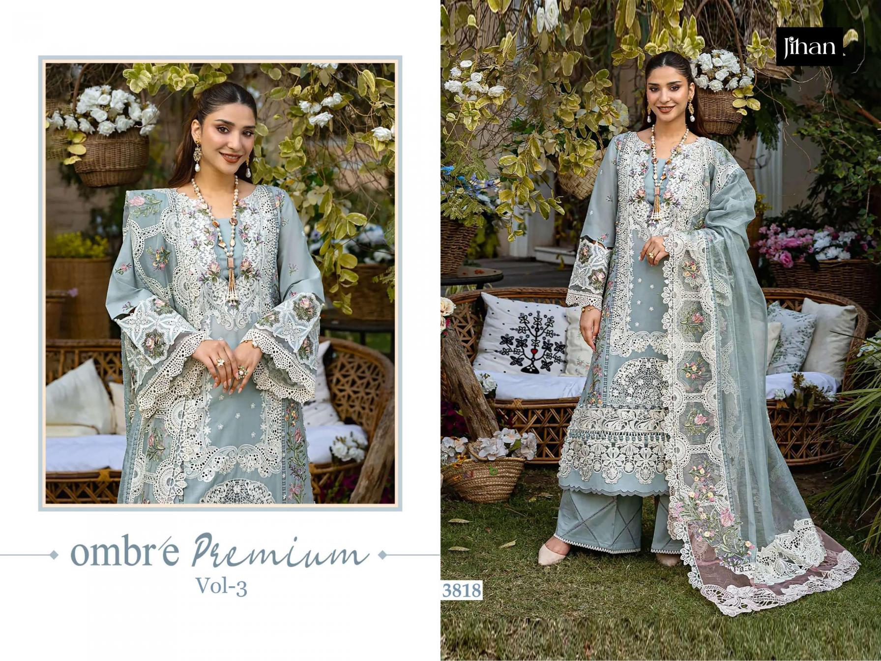 Ombré PREMIUM VOL 3 BY JIHAN COTTON PAKISTANI PRINT 3PCS DRESS