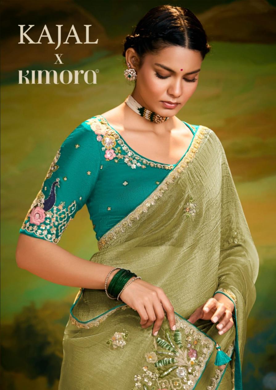 KIMORA KAJAL 5395 TISSUE ORGANZA TRADITIONAL SAREE FOR FESTIVALS