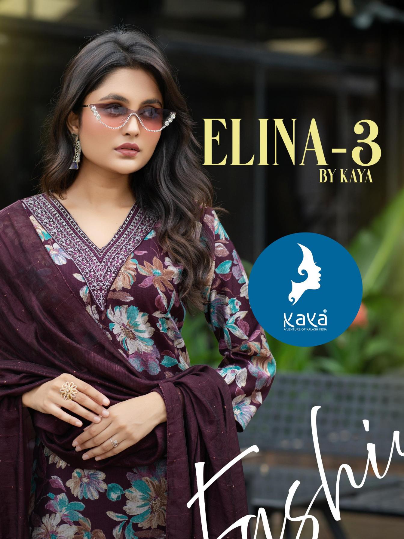 ELINA VOL 3 BY KAYA READYMADE STYLISH VERTICAN PRINT 3PCS DRESS
