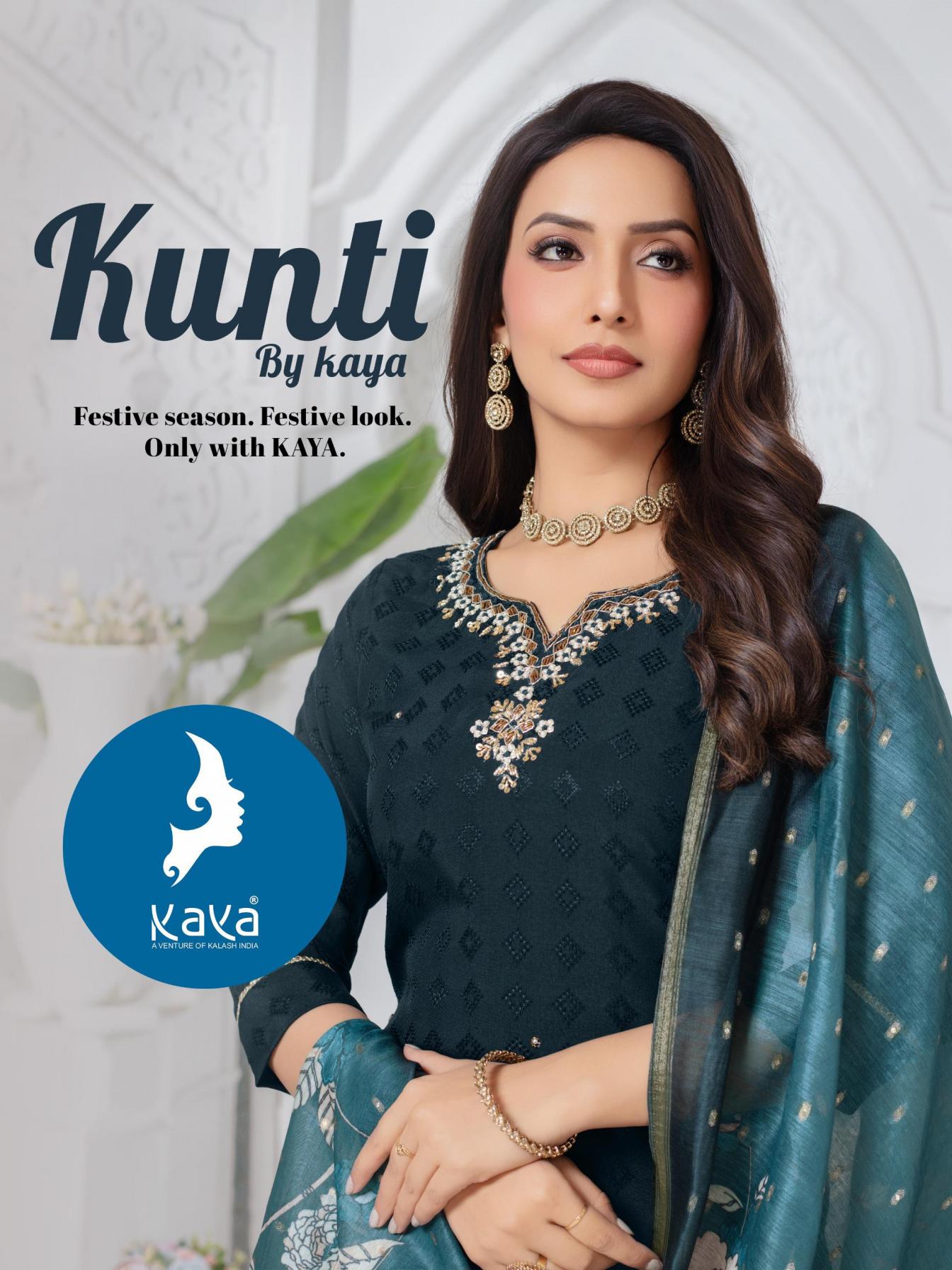 KUNTI BY KAYA DOBBY NEW DESIGN FULL STITCH PLUS SIZE SUITS 2025 