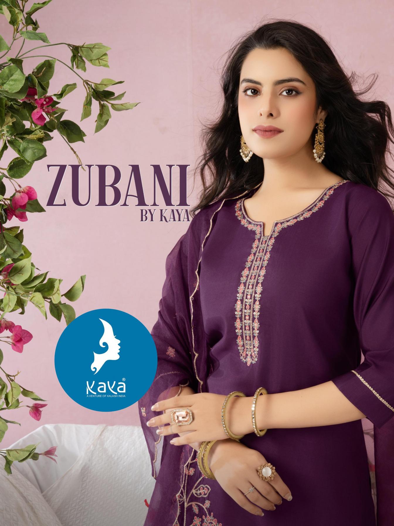 ZUBANI BY KAYA READYMADE FANCY ROMAN SILK BIG SIZE SUITS 