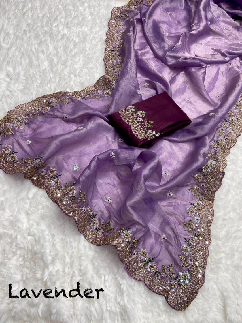 KC 171 GOLD CRUSH SILK AMAZING SEQUENCE WORK SAREES 