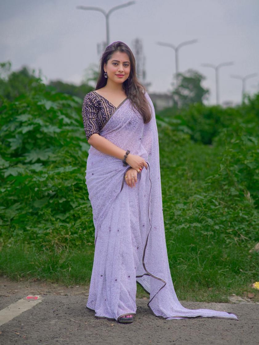 KC 555 GEORGETTE KALAMKARI DAILY WEAR FANCY SAREES 