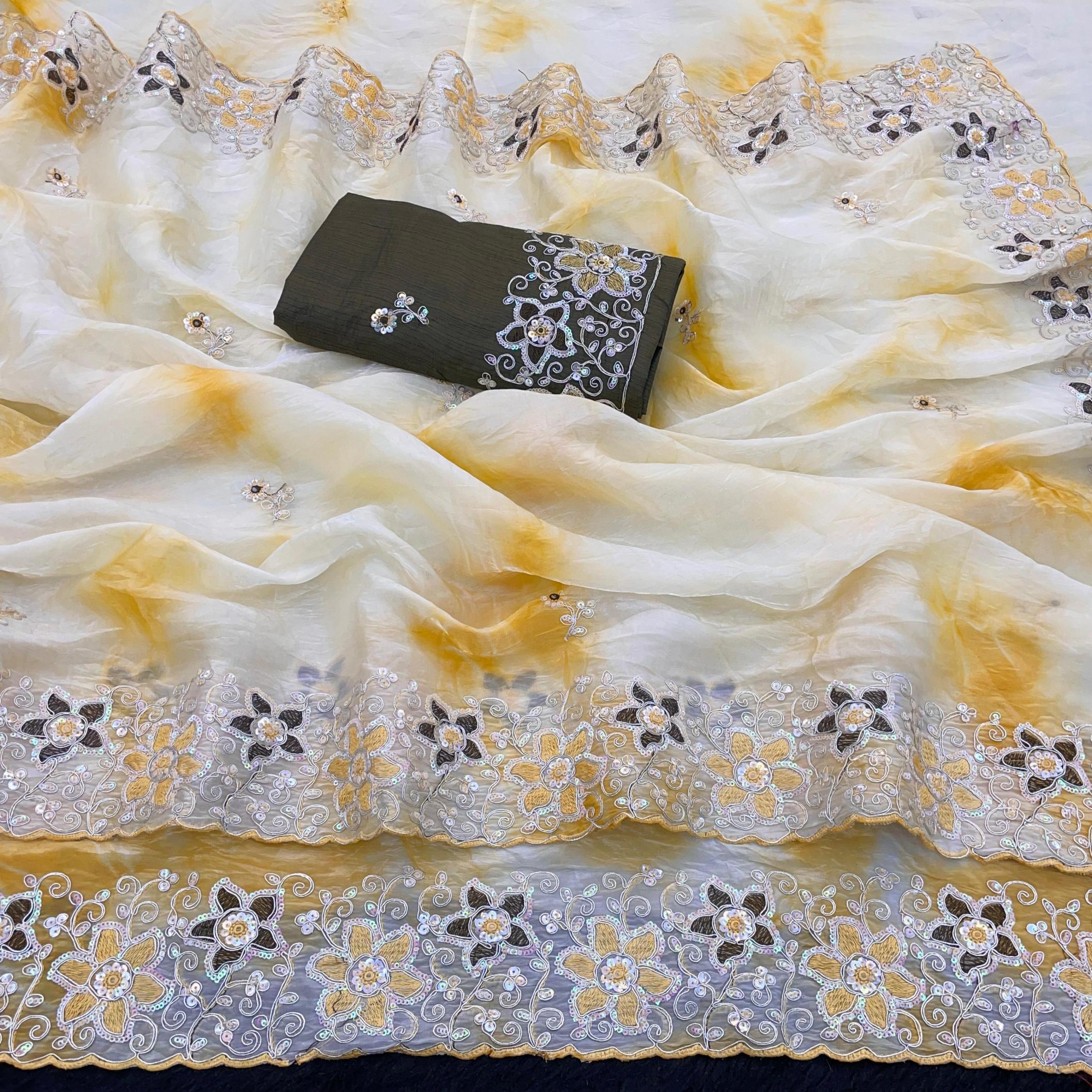 KC 872 FASHIONBALE DESIGN GOLD CRUSH SAREES 