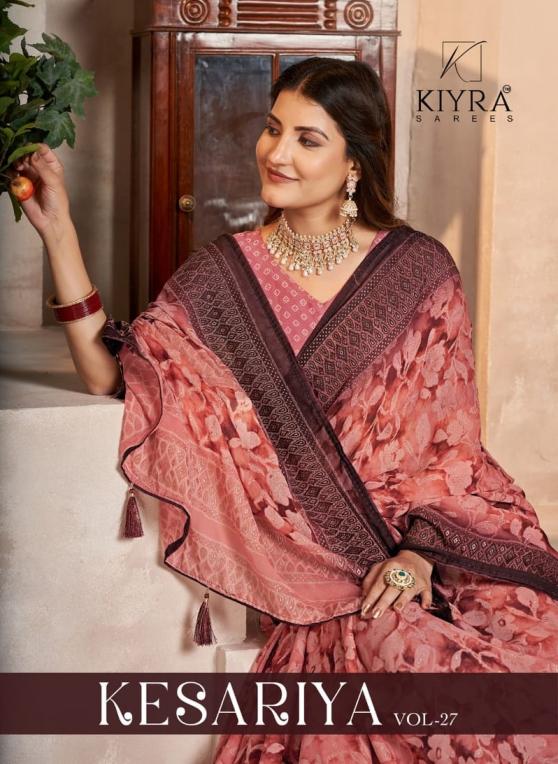 KIYRA KESARIYA VOL 27 PRETTY LOOK MOSS SILK SAREE ONLINE