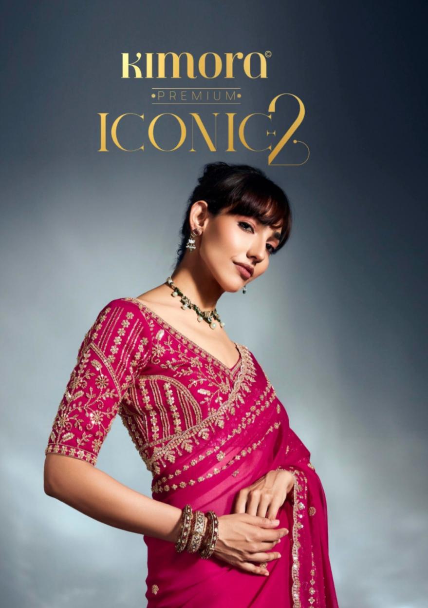 ICONIC 2 VOL 6 BY KIMORA SEQUENCE KHATLI WORK SAREE EXPORTS 