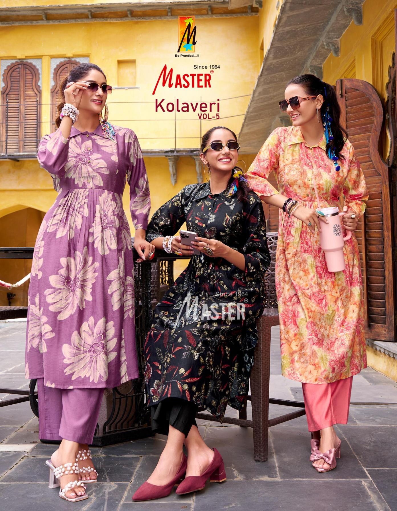 MASTER KOLAVERI VOL 5 READYMADE VERTICAN PRINT CO-ORD SETS 