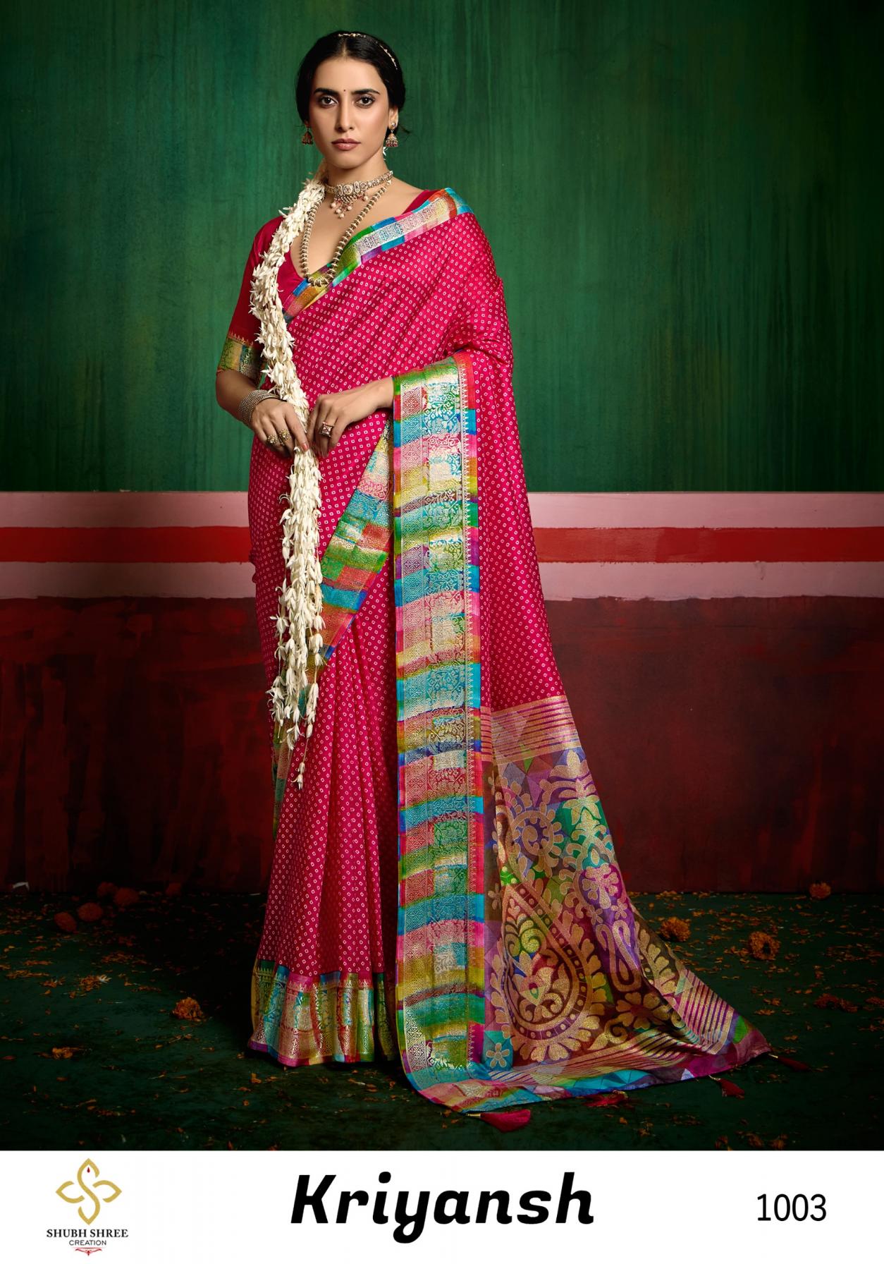 SHUBH SHREE CREATION KRIYANSH VELVET TUSSAR SILK SAREE FOR WOMEN