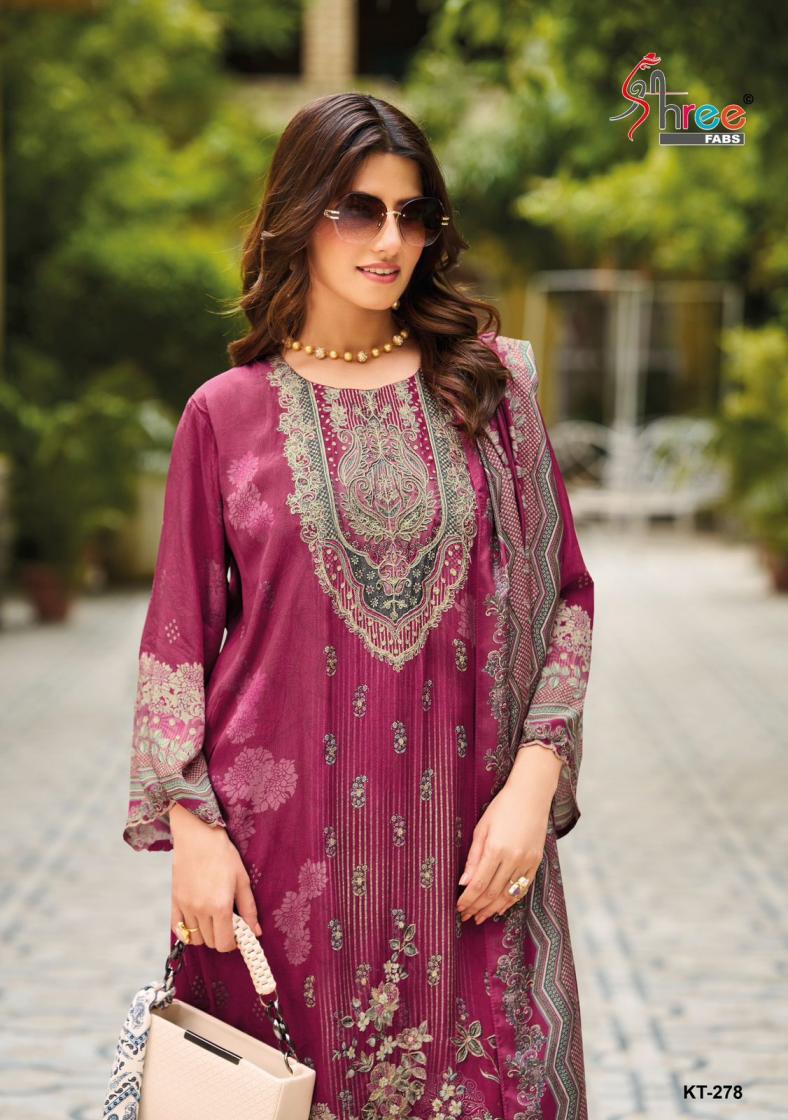 SHREE FAB KT 278 VISCOSE MUSLIN MODERN PAKISTANI 3PCS DRESS