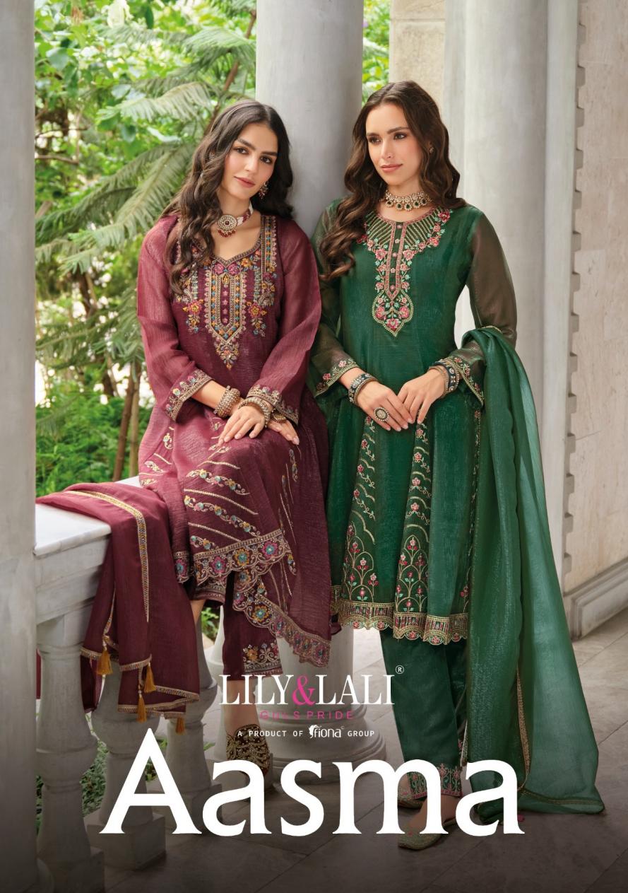 AASMA BY LILY & LALI SILK READYMADE CLASSIC SUIT FOR WOMENS 