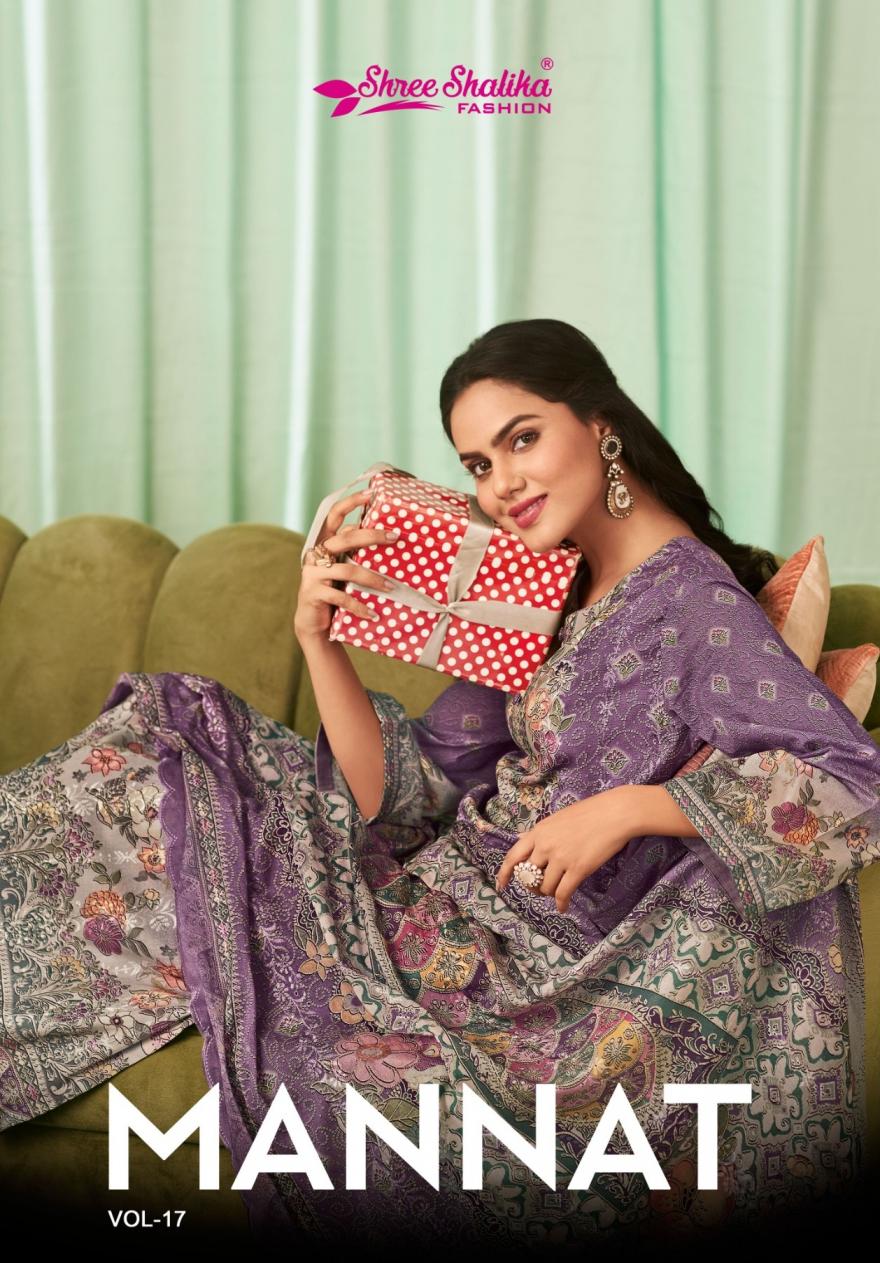 SHREE SHALIKA FASHION MANNAT VOL 17 COTTON LAWN UNSTITCH SUITS 