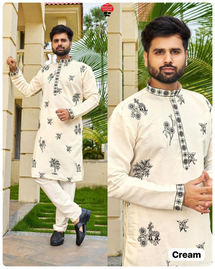 MANYAVAR ROMAN SILK PRETTY LOOK FULL STITCH MENS KURTAS 