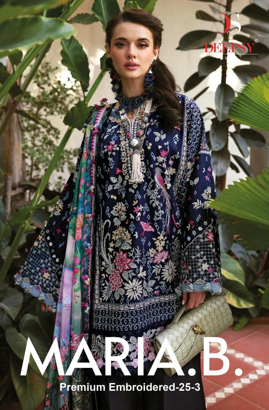 DEEPSY SUITS MARIA B PREMIUM 25 VOL 3 COTTON PAKISTANI DRESS MATERIALS 	