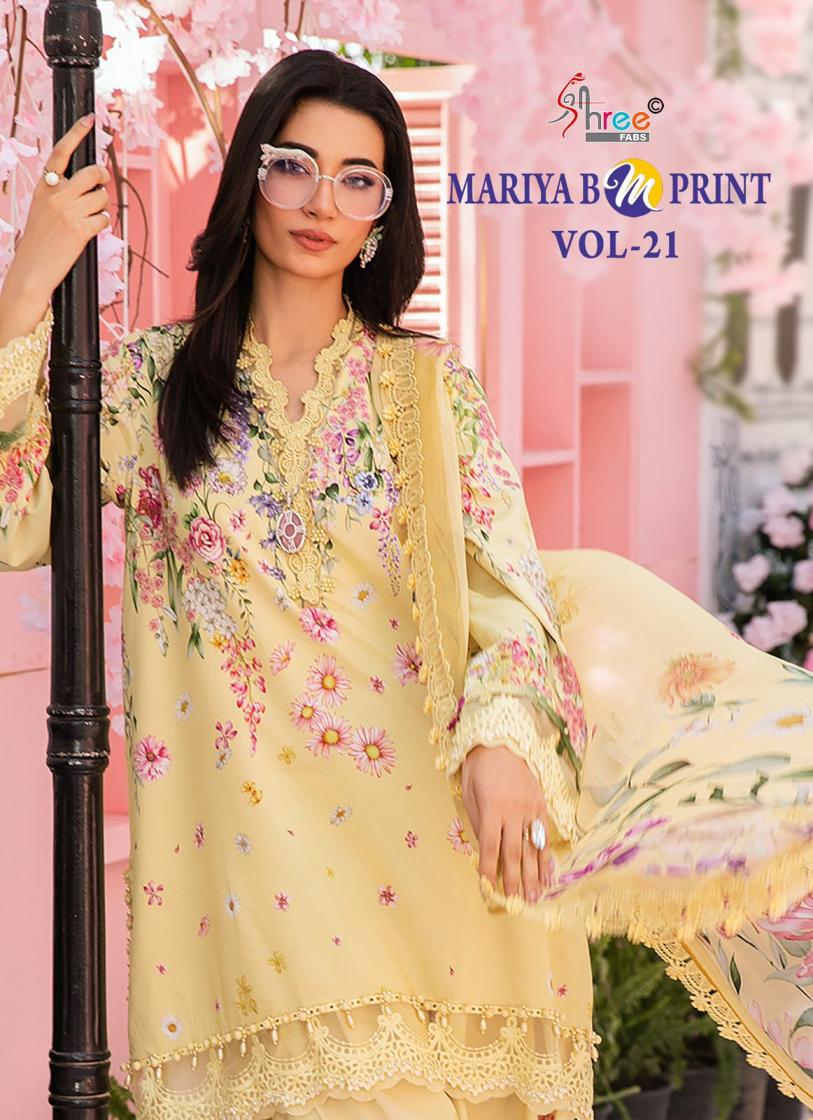 SHREE FABS MARIYA B MPRINT VOL 21 COTTON PAKISTANI SALWAR KAMEEZ 