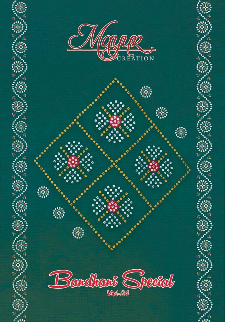 BANDHANI SPECIAL VOL 24 BY MAYUR CREATION COTTON UNSTITCH 3PCS DRESS