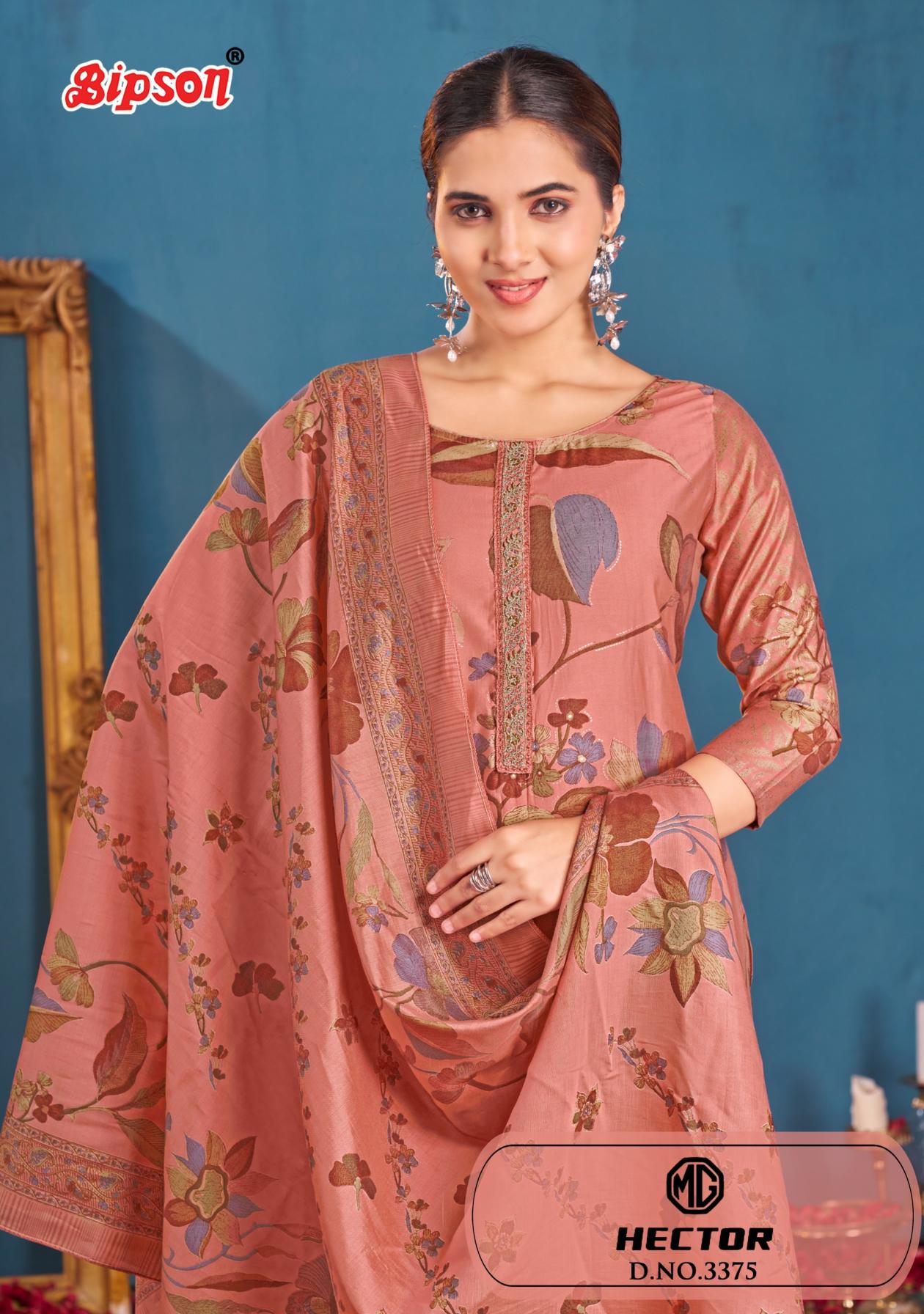 BIPSON PRINTS MG HECTOR 3375 ROMAN SILK PRETTY 3PCS DRESS