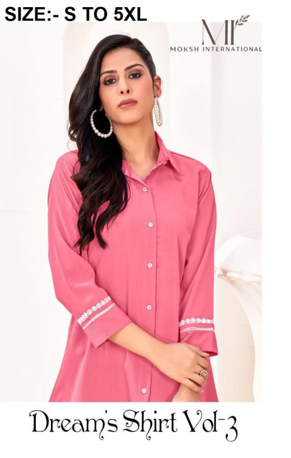moksh  dreams shirt vol 2 rinkal cotton fully stitch plus size girts shirt BY VARDAN