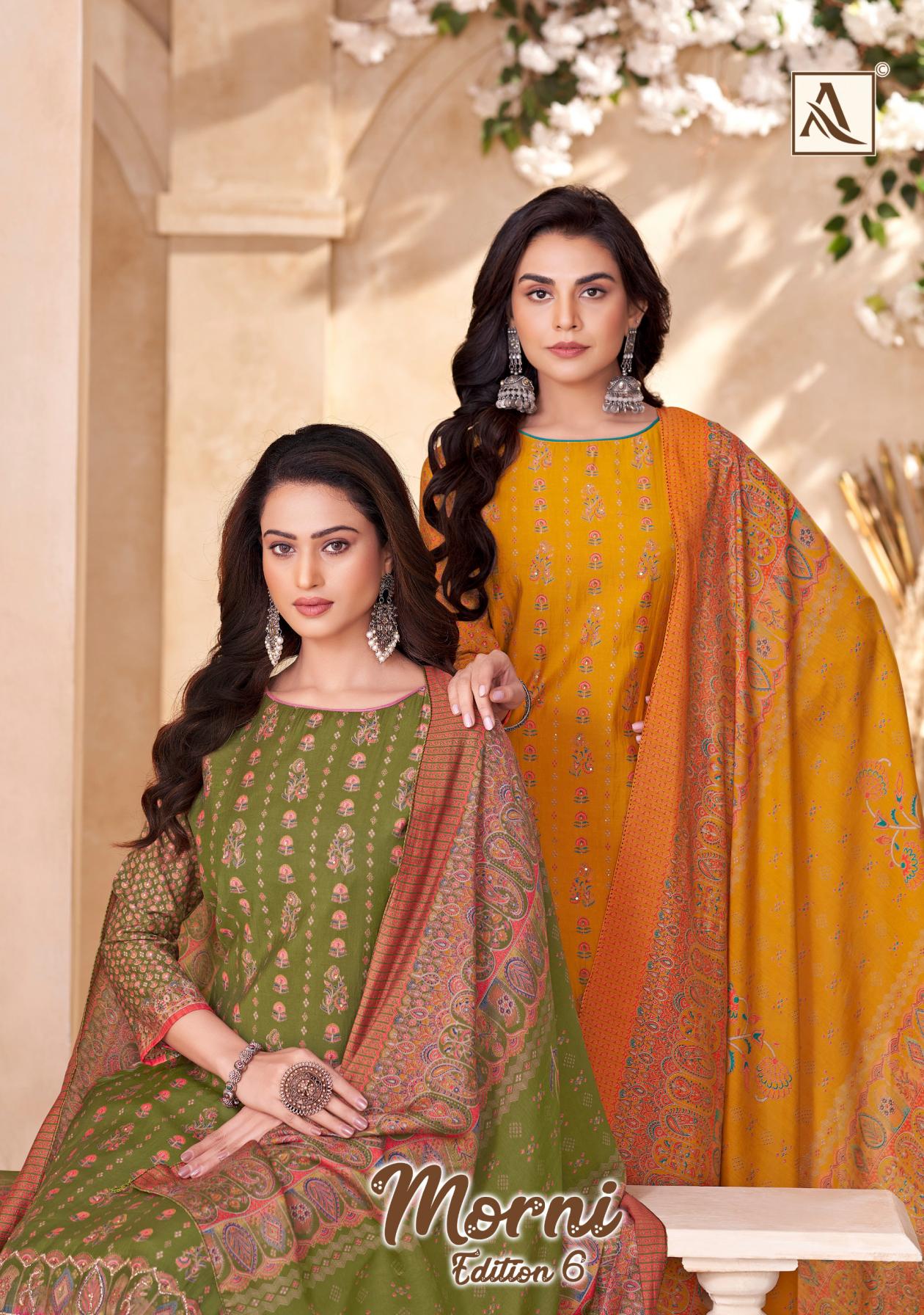 ALOK MORNI VOL 6 AMAZING MUDAAL DISCHARGE PRINT PAKISTANI SUITS 