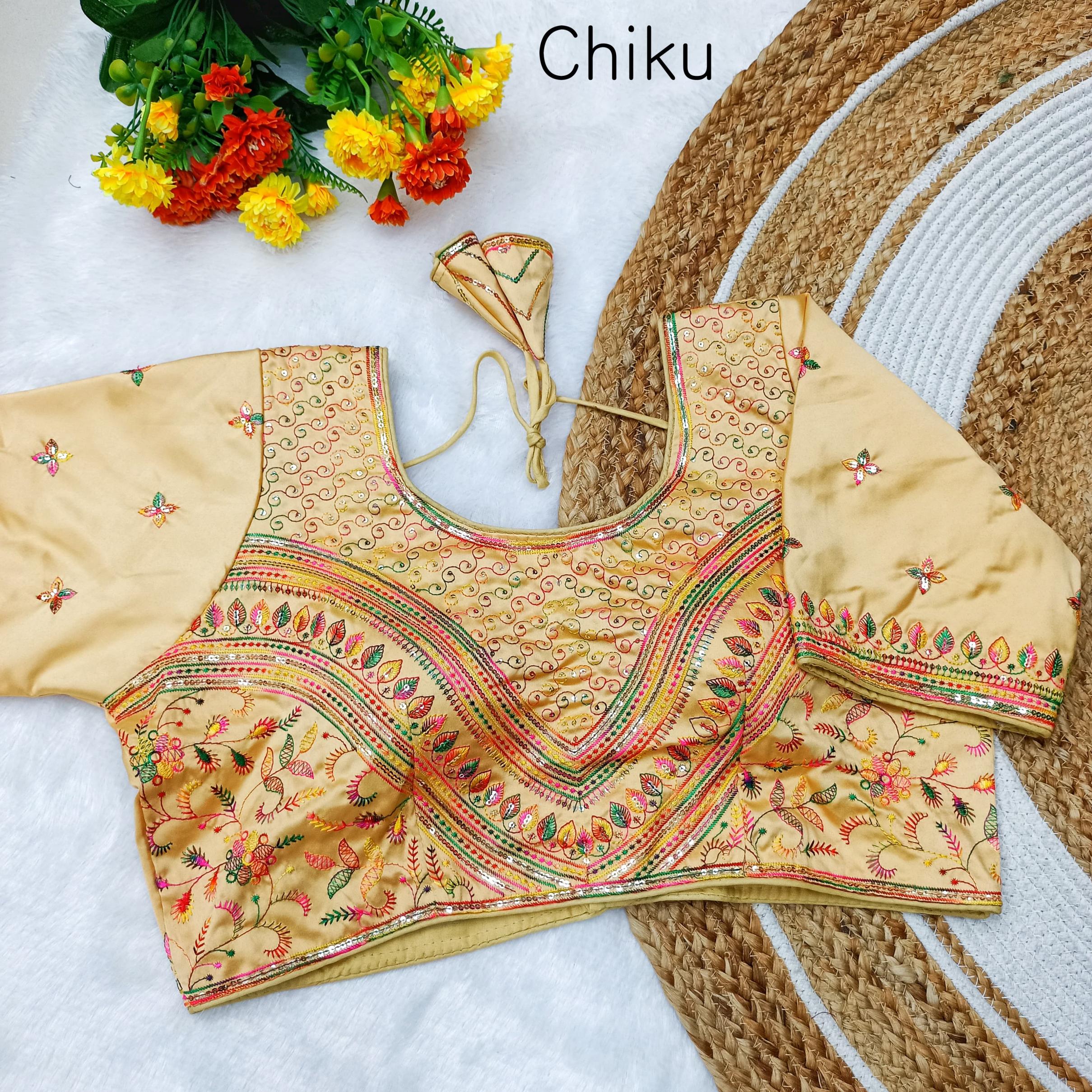 N LEAF HIT DESIGN READYMADE MALAI SOFT SATIN BLOUSES 