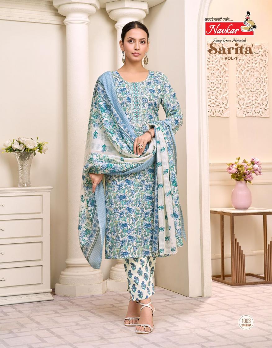 SARITA VOL 1 BY NAVKAR MALESIYAN COTTON READYMADE 3PCS DRESS