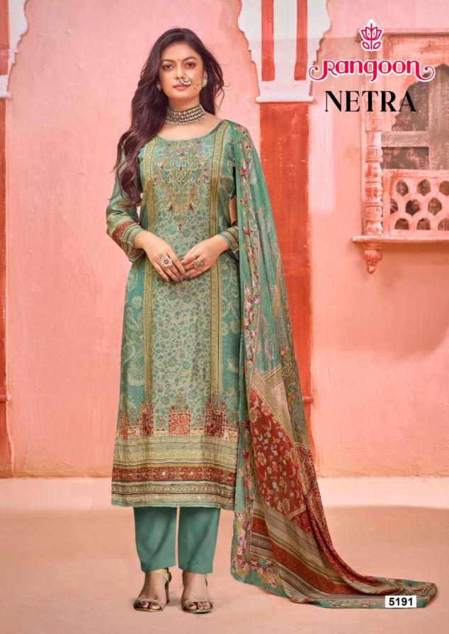 RANGOON NETRA MUSLIN FULLY STITCH STYLISH SUIT FOR WOMENS 