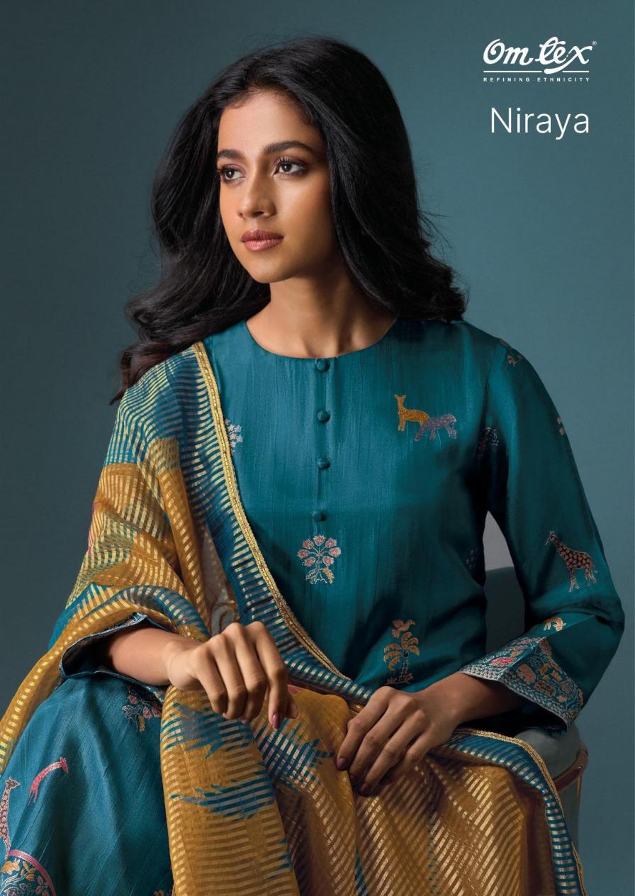 OMTEX NIRAYA OLIVIA SILK JACQUARD FANCY 3PCS DRESS