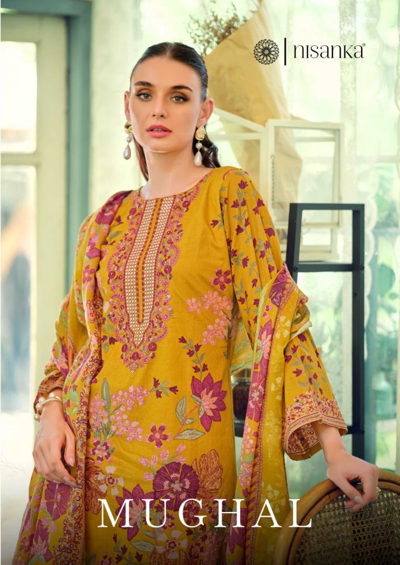 MUGHAL BY NISANKA HERMITAGE LAWN COTTON PAKISTANI SUIT FOR WOMENS 