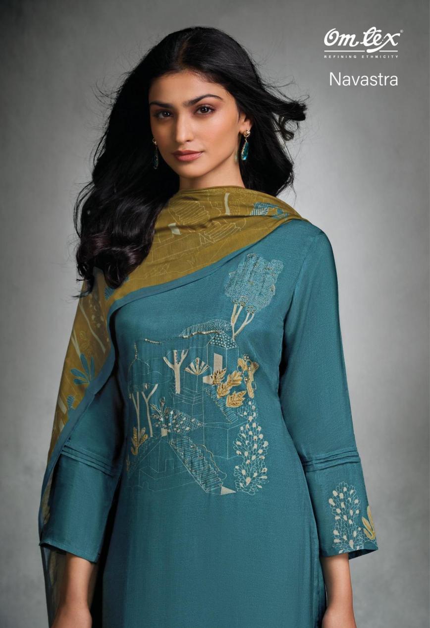 NAVASTRA BY OM TEX PAKIZA SILK UNSTITCH 3PCS DRESS