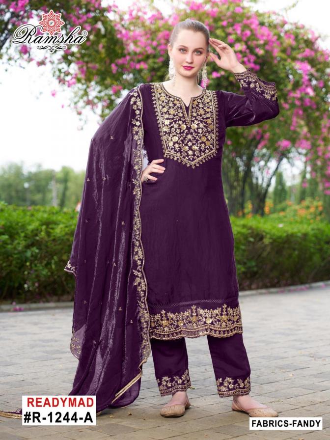 RAMSHA R 1244 NX HIT DESIGN FANDY PAKISTANI FULL STITCH 3PCS DRESS
