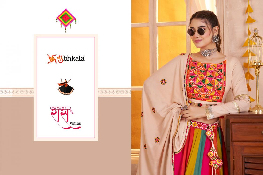 SHUBHKALA RAAS VOL 28 FULL STITCH VISCOSE COTTON NAVRATRI LEHENGAS 