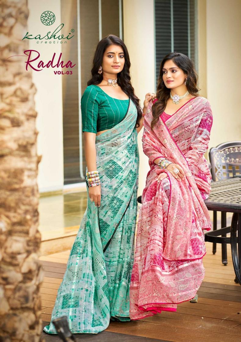 KASHVI CREATION RADHA VOL 3 MAJOR GEORGETTE PRETTY SAREE ONLINE 