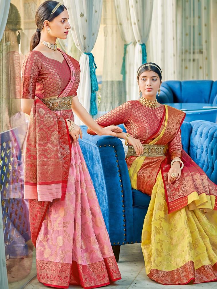 ASTITA RAJSUNDARI FANCY DESIGNER LINEN COTTON FABRIC SAREE WITH WHOLSALE SAREE WITH LATKAN