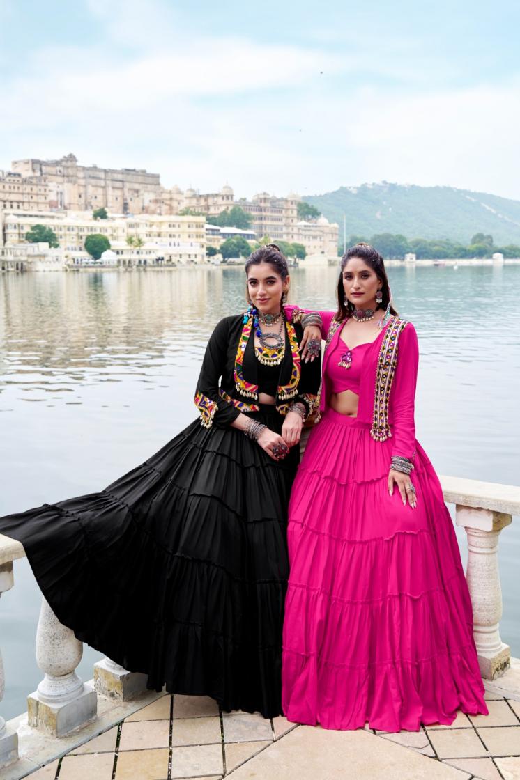 RAJUDI NNK1662 RAYON FULLY STITCH DESIGNER NAVRATRI CHANIYA CHOLI WITH KOTI 