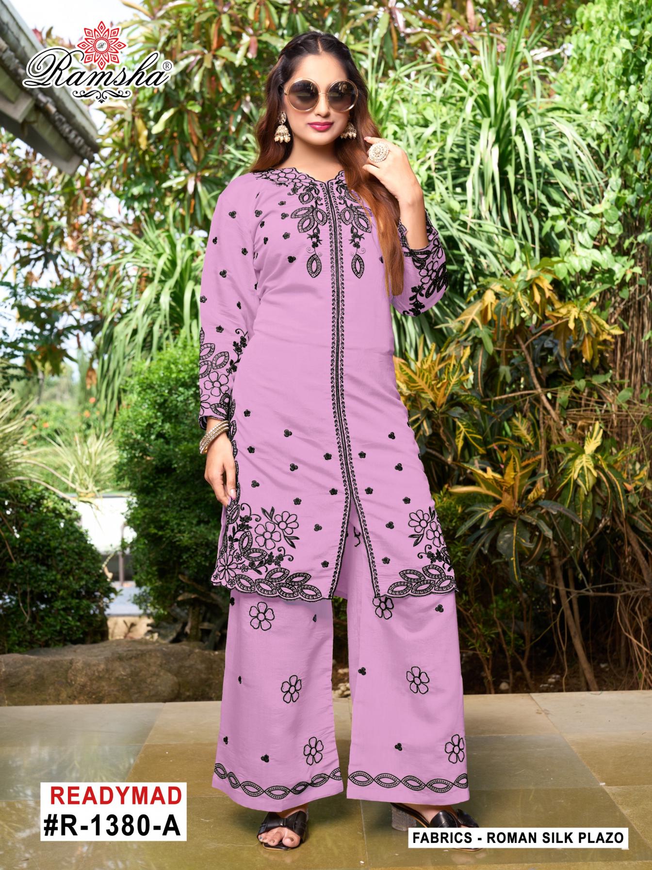 RAMSHA R 1380 NX ROMAN SILK FULL STITCH PAKISTANI PLAZZO SUITS 