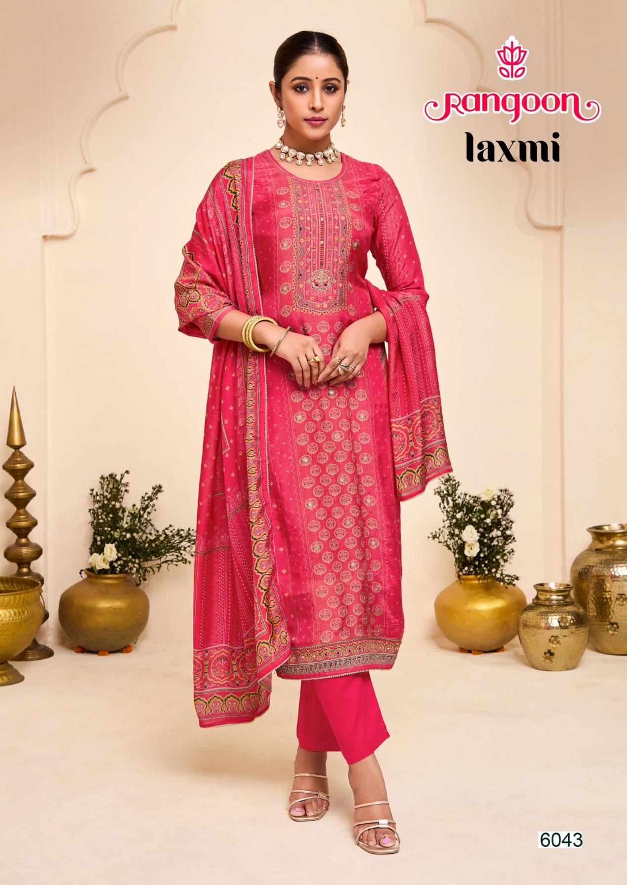LAXMI BY RANGOON FULLY STITCH ATTRACTIVE MUSLIN 3PCS DRESS