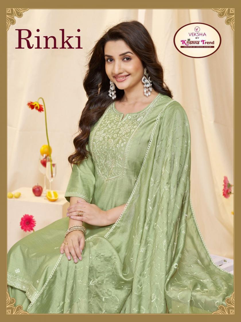 VEKSHA KRISHNA TREND RINKI READYMADE UNIQUE VATICAN DIED COMBO 3PCS DRESS