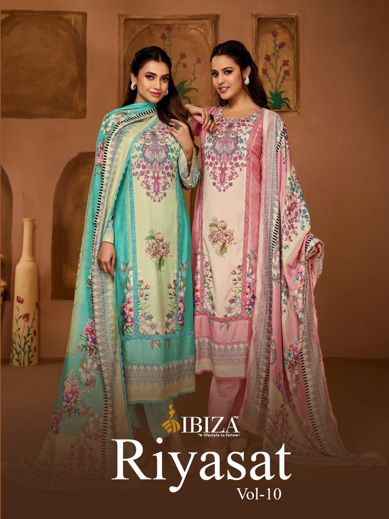 IBIZA RIYASAT VOL 10 BEMBERG MUSLIN PAKISTANI UNSTITCH 3PCS DRESS