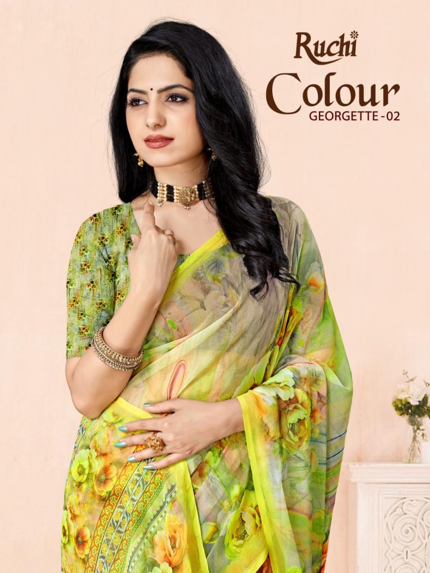 COLOUR GEORGETTE VOL 2 BY RUCHI PRETTY GEORGETTE SAREES 