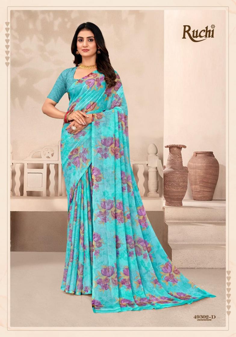 STAR CHIFFON VOL 204 BY RUCHI UNIQUE CHIFFON SAREES ONLINE 