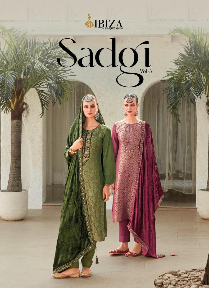 IBIZA SADGI VOL 3 UNIQUE GAJI SILK JACQUARD 3PCS DRESS
