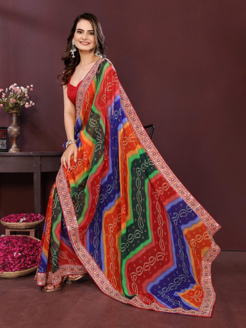 SAIYAARA GEORGETTE PRINT PRETTY LOOK SAREES 
