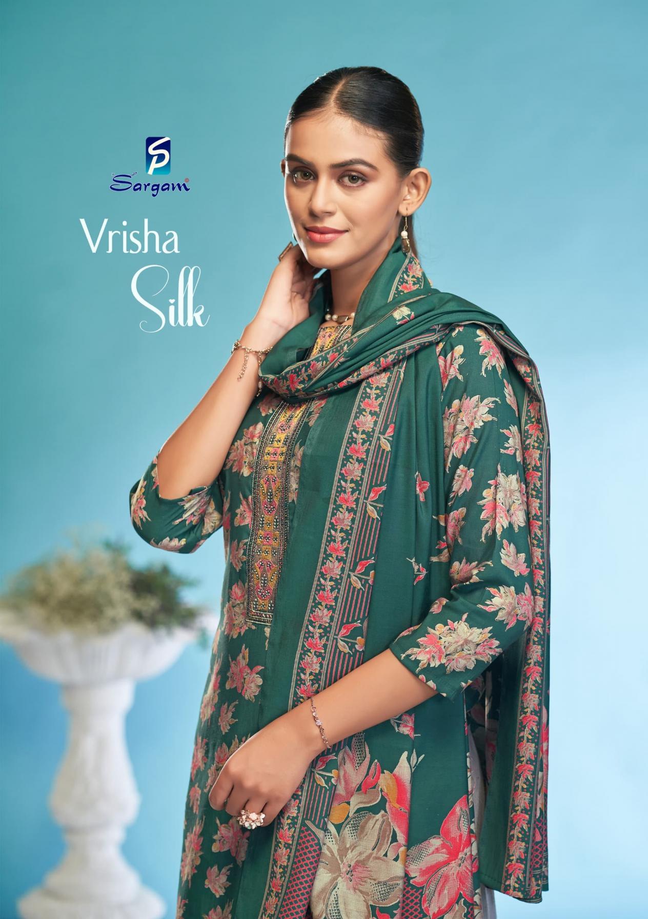 VRISHA SILK BY SARGAM PRINTS VISCOSE MODAL MUSLIN SALWAR KAMEEZ 