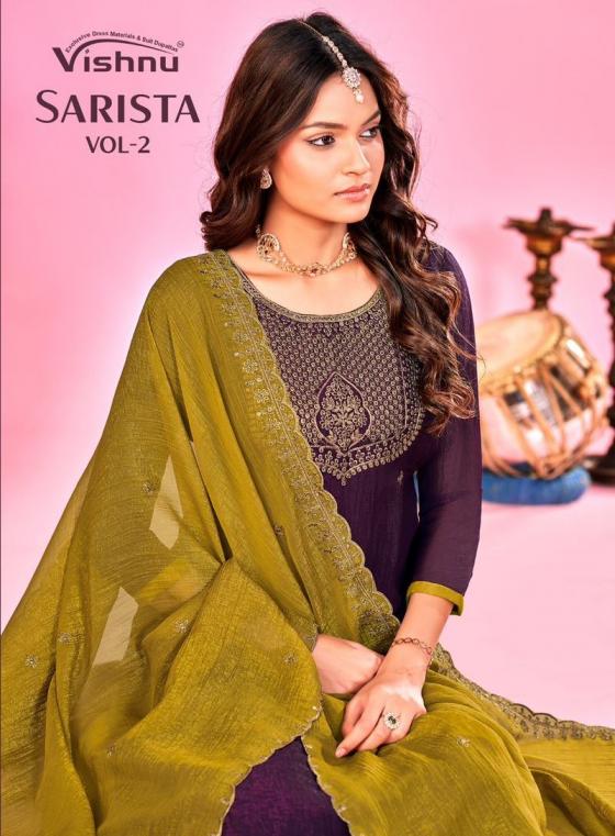 VISHNU CRUNCHEY SILK SARISTA VOL 2 PRETTY LOOK 3PCS DRESS